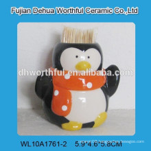 Popular penguin shape ceramic toothpick holder